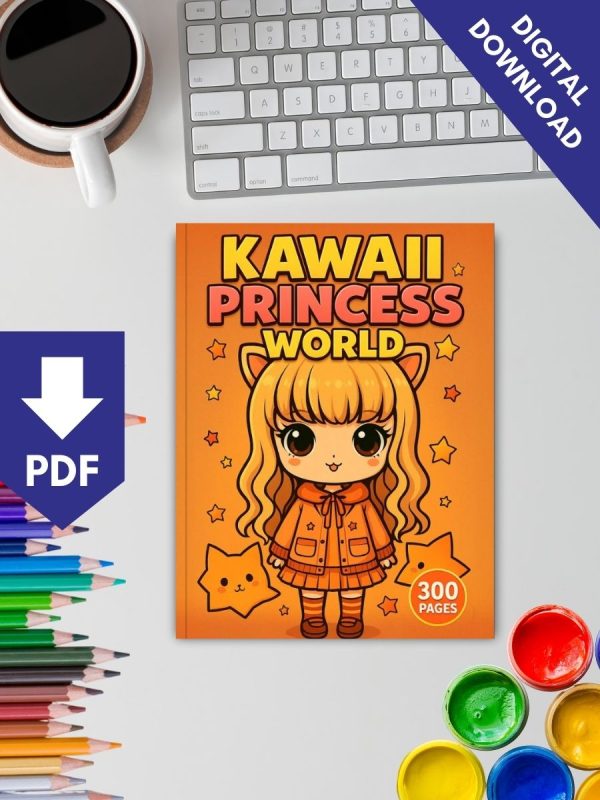 Kawaii Princess World – 300 Princess & Cute Girl Pages - Image 2